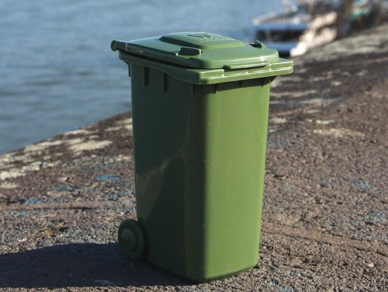 Kleine Grüne Tonne am Rhein