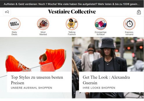 Screenshot Second-Hand-Shopping-App Vestiaire Collective