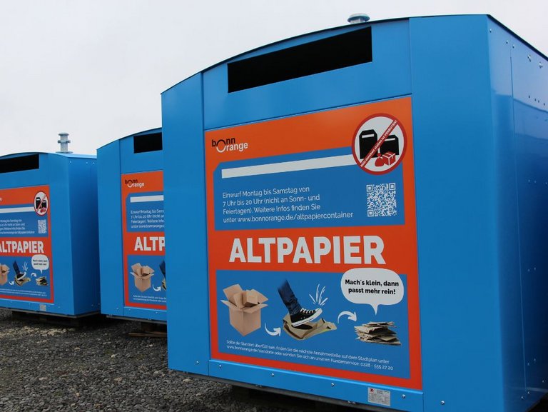 Neue Altpapiercontainer der bonnorange AöR Neue Altpapiercontainer der bonnorange AöR