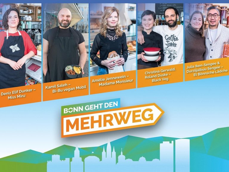Kampagne "Bonn geht den Mehrweg" Verschiedene Testimonials der Kampagne "Bonn geht den Mehrweg"