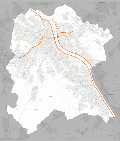 Radwegenetz Winterdienst Karte von Bonn mit dem markierten Radwegen